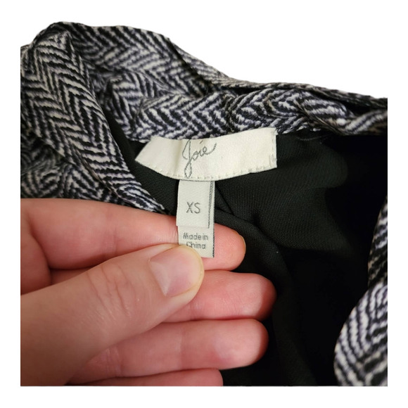 Joie Alecia Herringbone Ruffle Necktie Dress Size xs - Picture 5 of 7